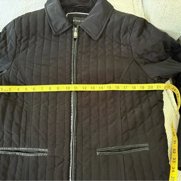 Braetan Black Quilted Women's Puffer Jacket with leather accents - Picture 6 of 11